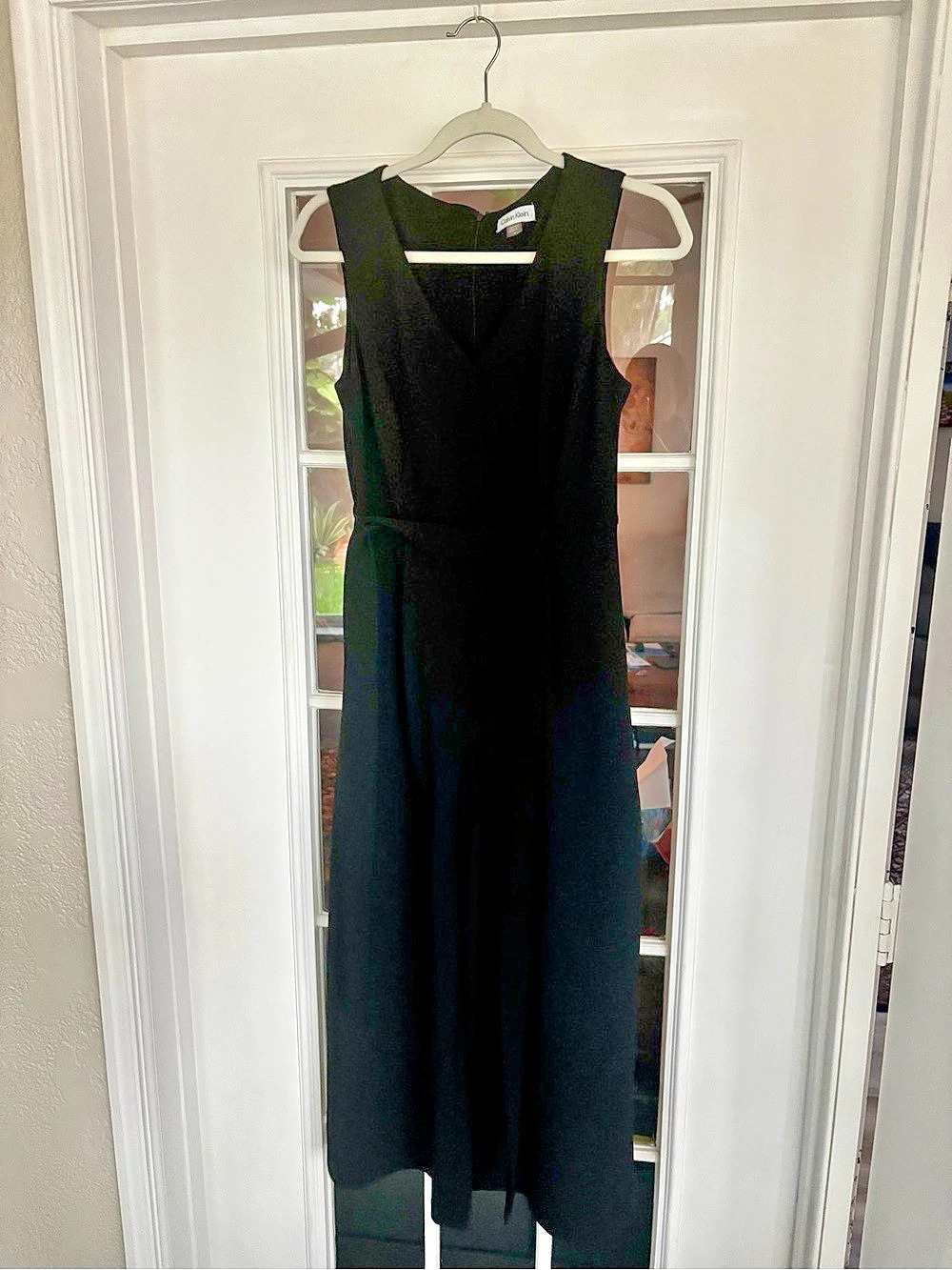 Calvin Klein Sleeveless Wide-Leg Jumpsuit Black Size 4